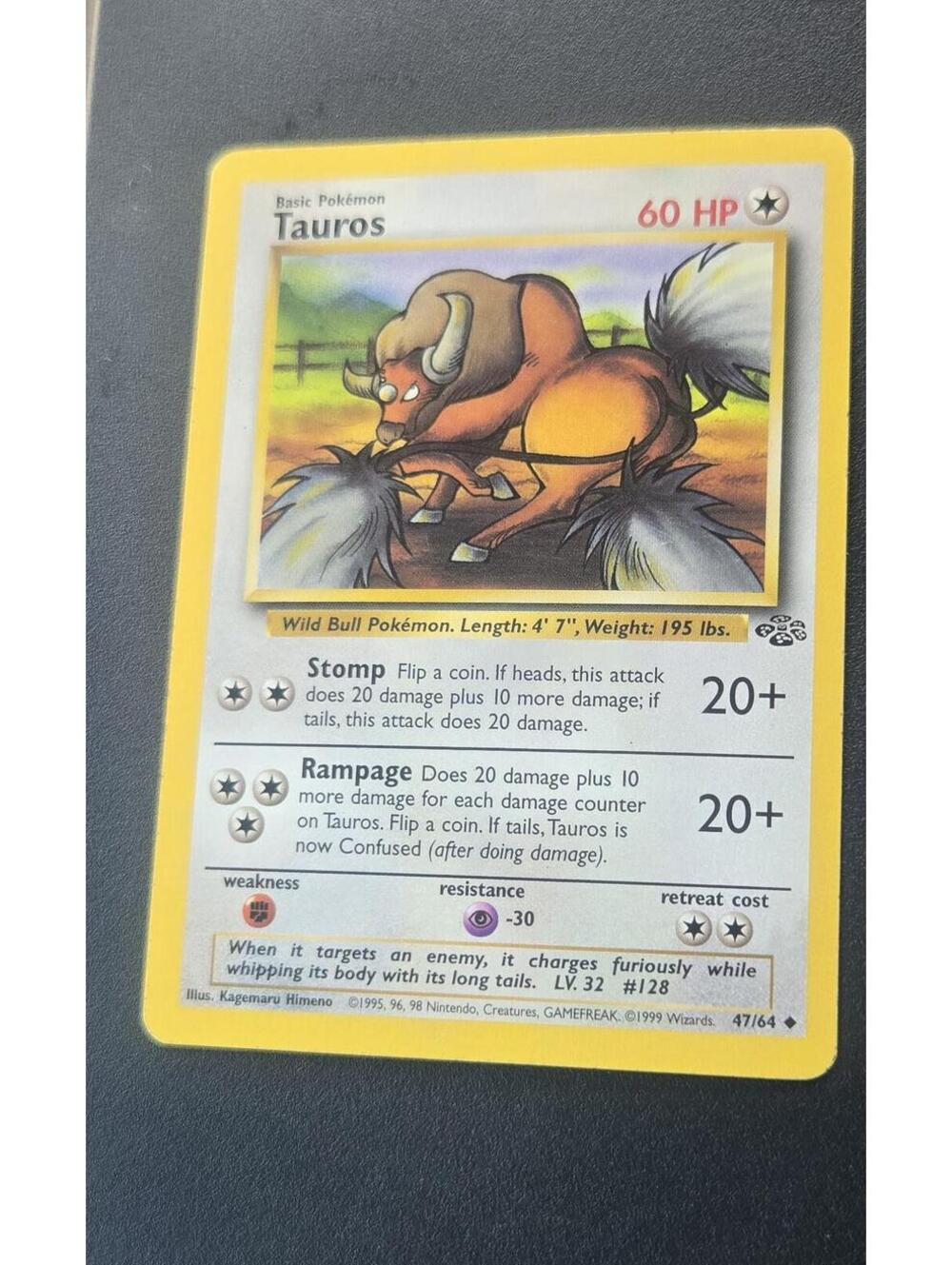 Pokemon Tauros Basic Card 60 HP